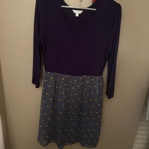Charming Charlie 3/4 Sleeve Navy Dress